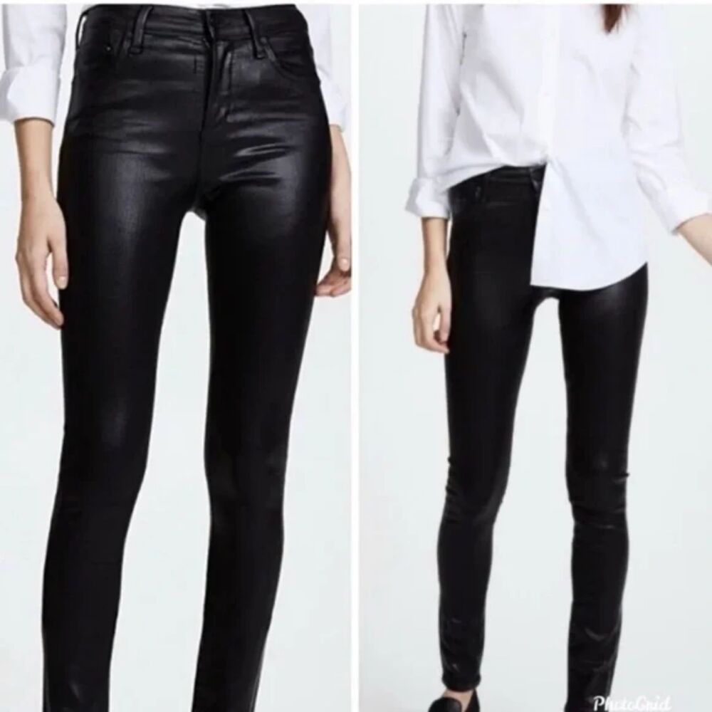 CofH Slick Rocket High-Rise Skinny Jeans - Black, Coated - Women's sz 30